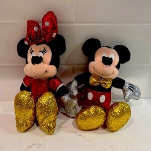 Mickey and Minnie TY mini collectible plush